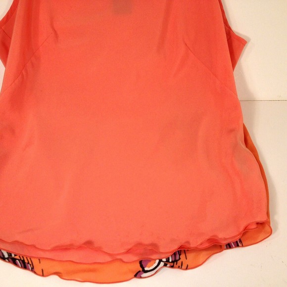 Mixit Woman's Blouse Top Sheer Peach Sleeveless Fancy Back Size M - Picture 8 of 11